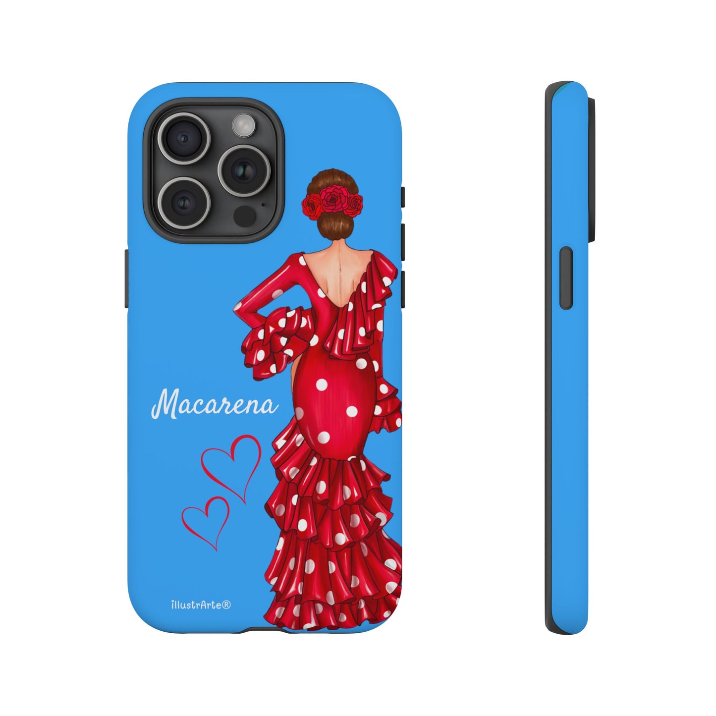 Funda de teléfono personalizada Macarena azul – para iPhone, Samsung, Pixel