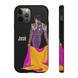 Personalised phone case bullfighter José for iPhone 12 Pro, matte finish – illustrArte