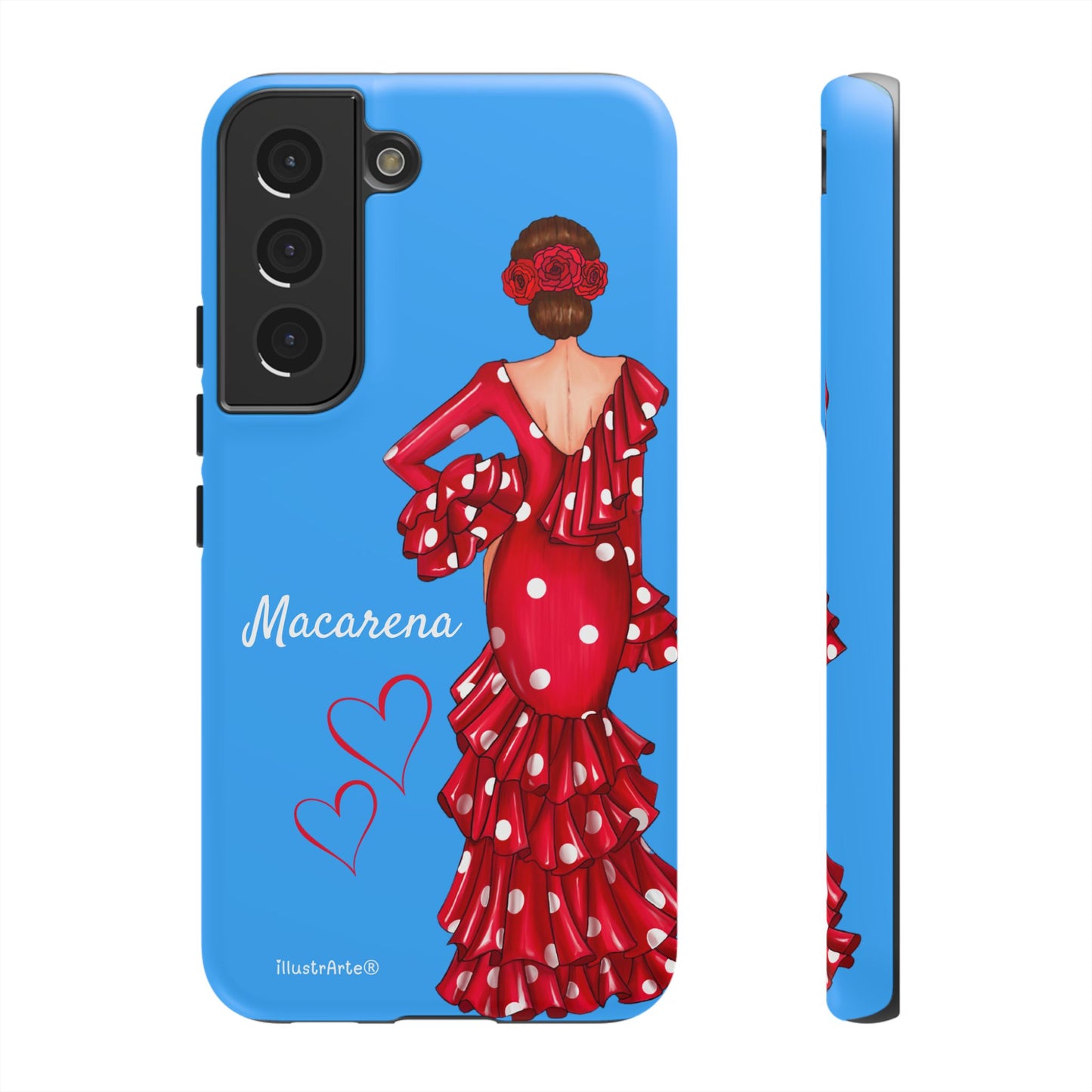 Funda de teléfono personalizada Macarena azul – para iPhone, Samsung, Pixel