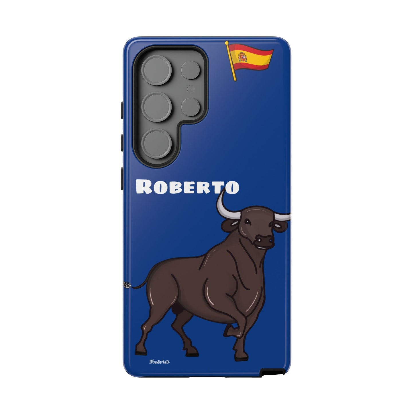 Funda de teléfono personalizable con nombre/bandera/Virgen - Modelo Toro Roberto, un accesorio imprescindible para tu teléfono.