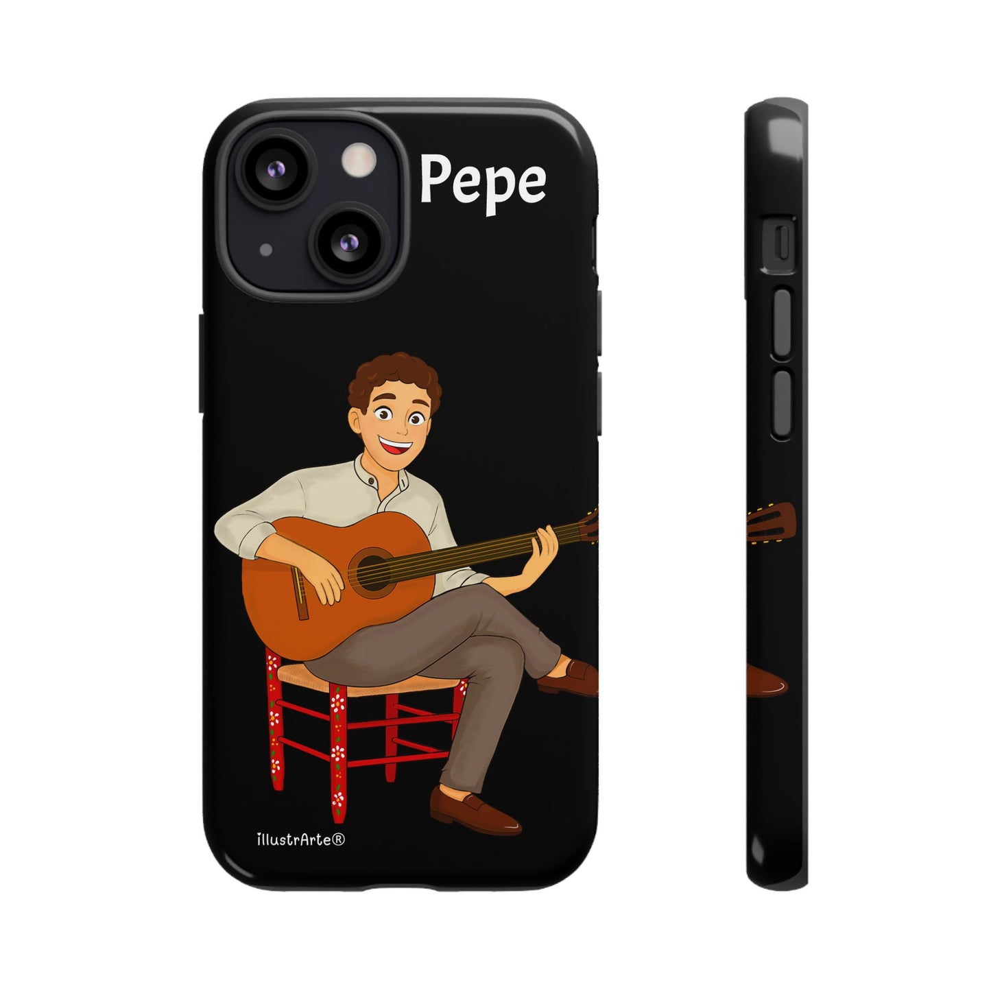 Funda de teléfono personalizada Pepe guitarrista – para iPhone, Samsung, Pixel