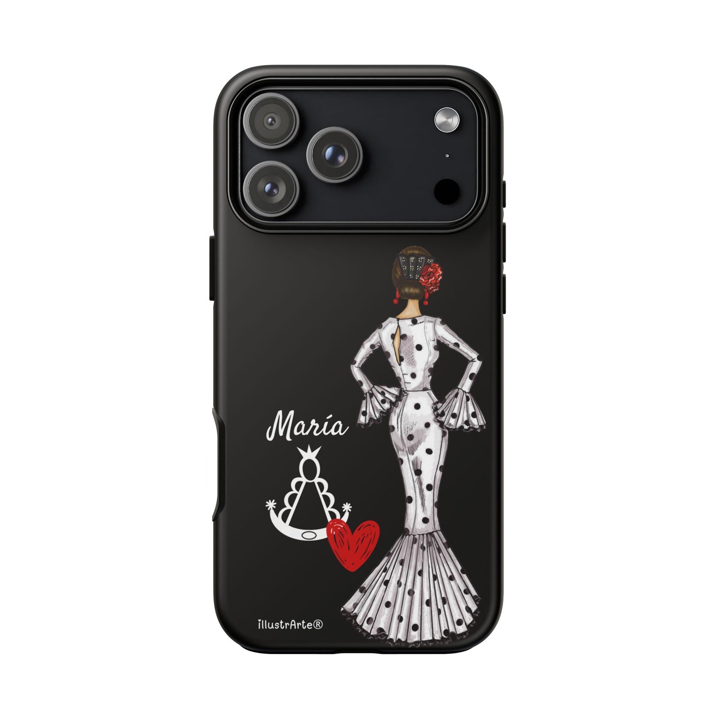 Funda de teléfono personalizable María blanco Virgen del Rocío – para iPhone, Samsung, Pixel
