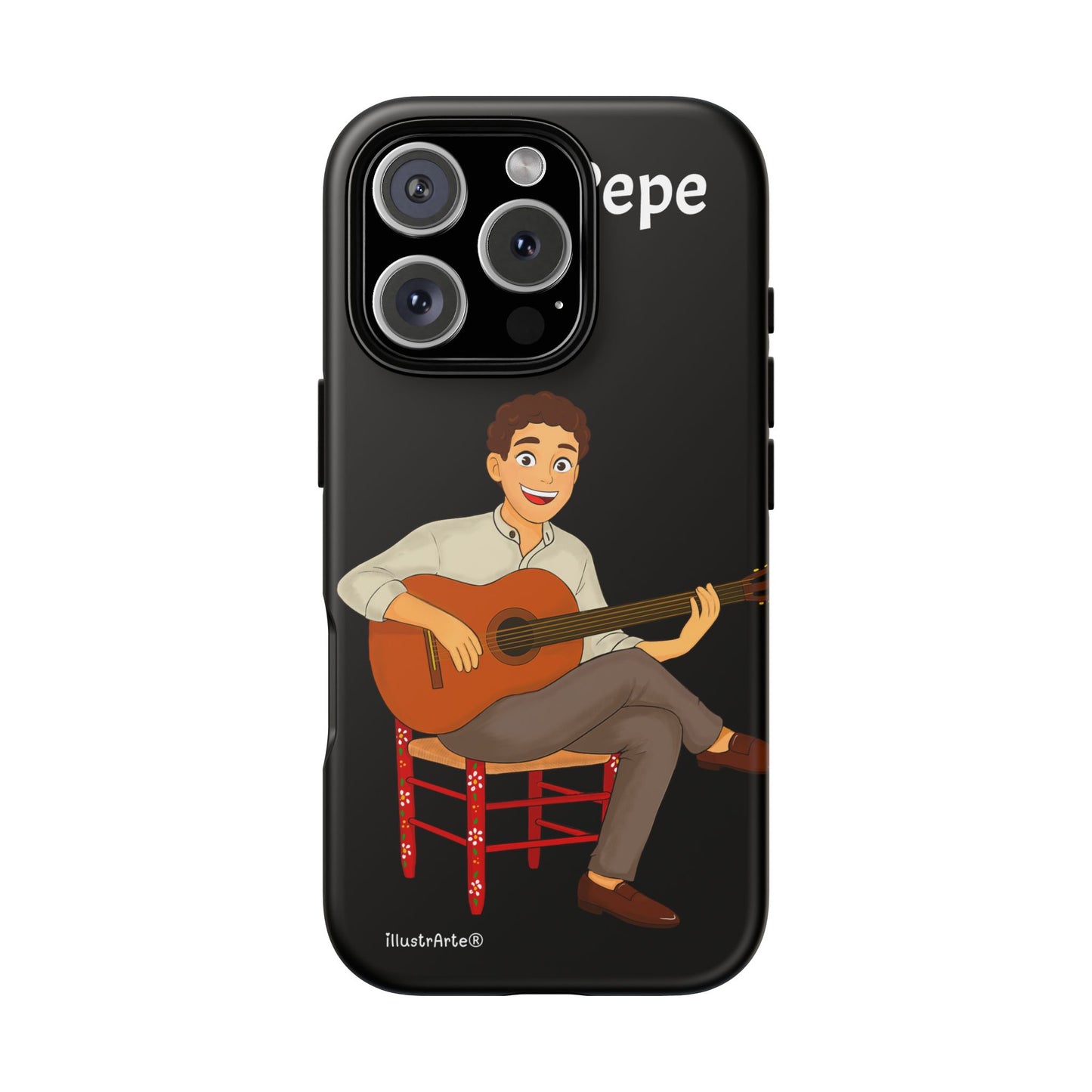 Funda de teléfono personalizada Pepe guitarrista – para iPhone, Samsung, Pixel