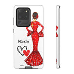 Personalised phone case flamenco dancer María, red dress for Samsung Galaxy S20 Ultra, gloss finish – illustrArte