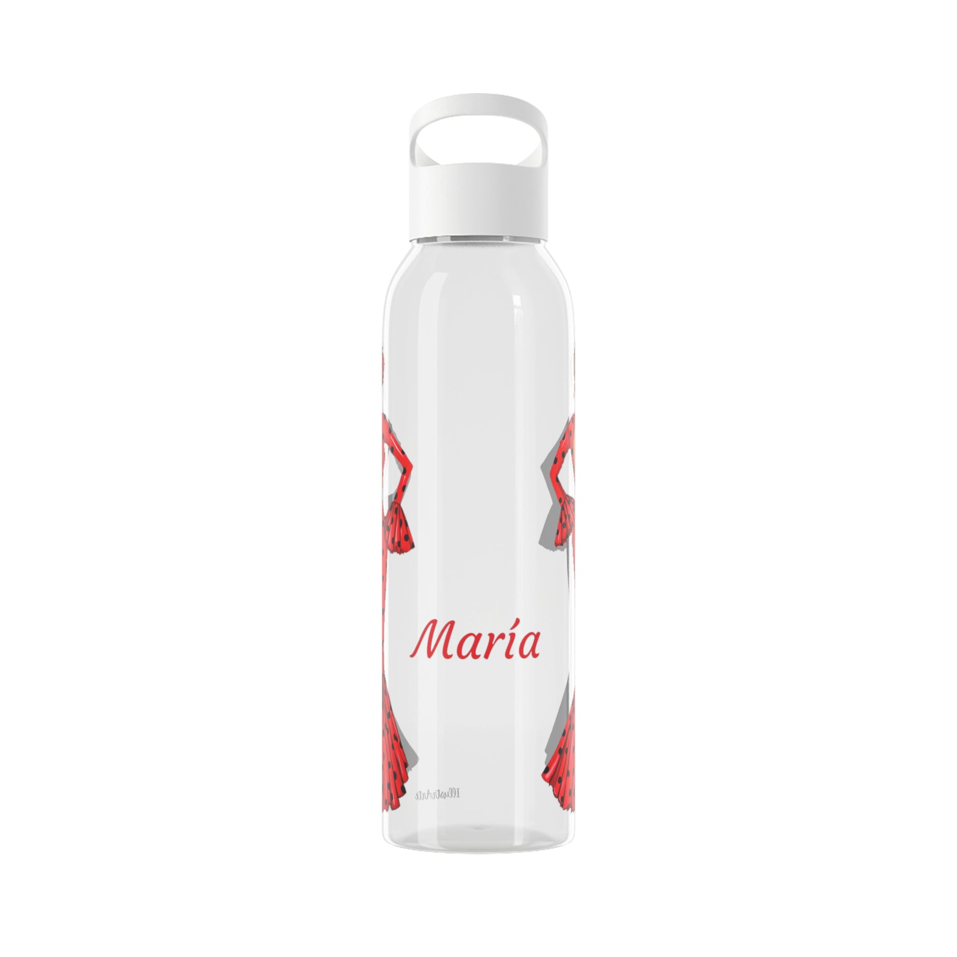 una botella de agua con el nombre marria en ella