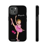 Personalised phone case ballerina Margarita for iPhone 15, gloss finish – illustrArte