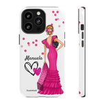 Personalised phone case flamenco dancer Manuela for iPhone 13 Pro, gloss finish – illustrArte