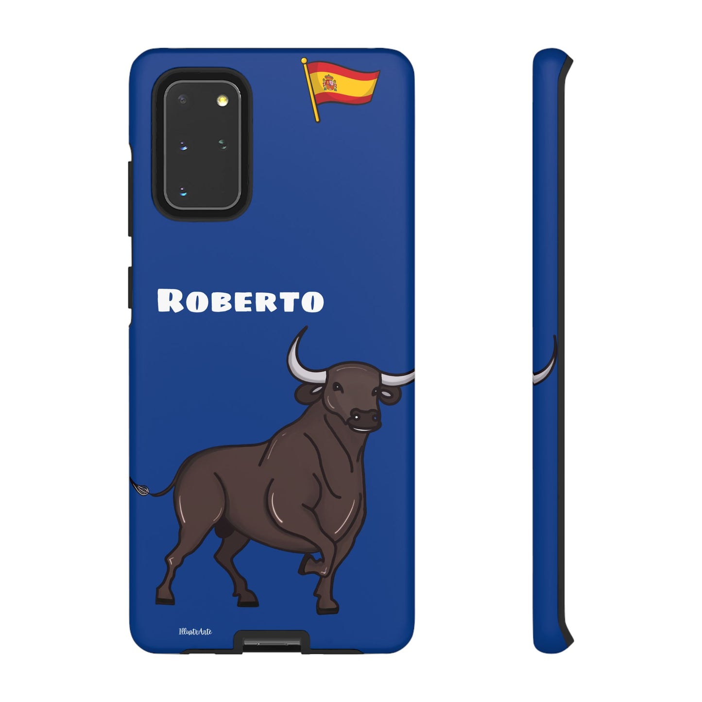 una funda de teléfono con un toro en ella