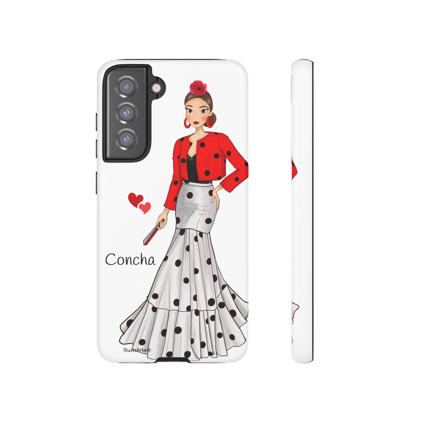 Protección y estilo en la funda de teléfono personalizable modelo Conchita, ideal para iPhone, Samsung y Google Pixel.