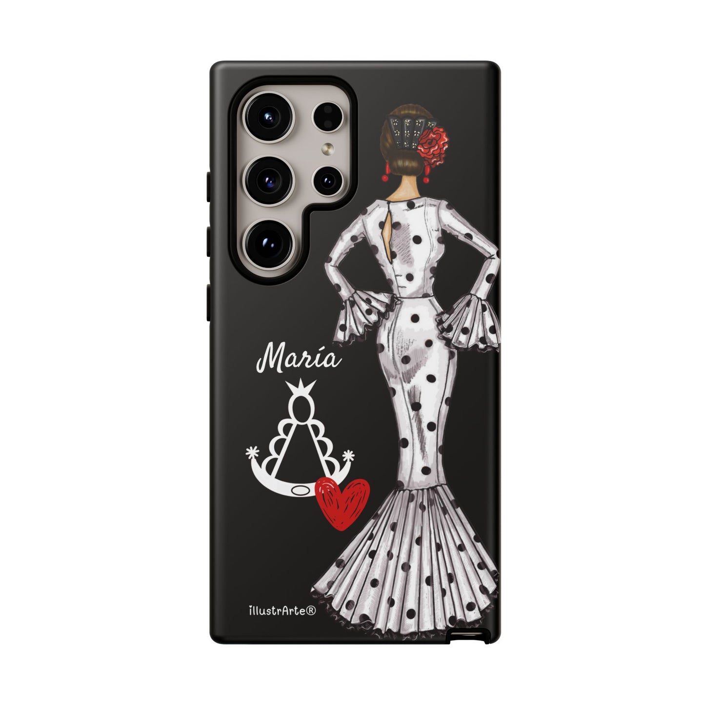 Funda de teléfono personalizable María blanco Virgen del Rocío – para iPhone, Samsung, Pixel