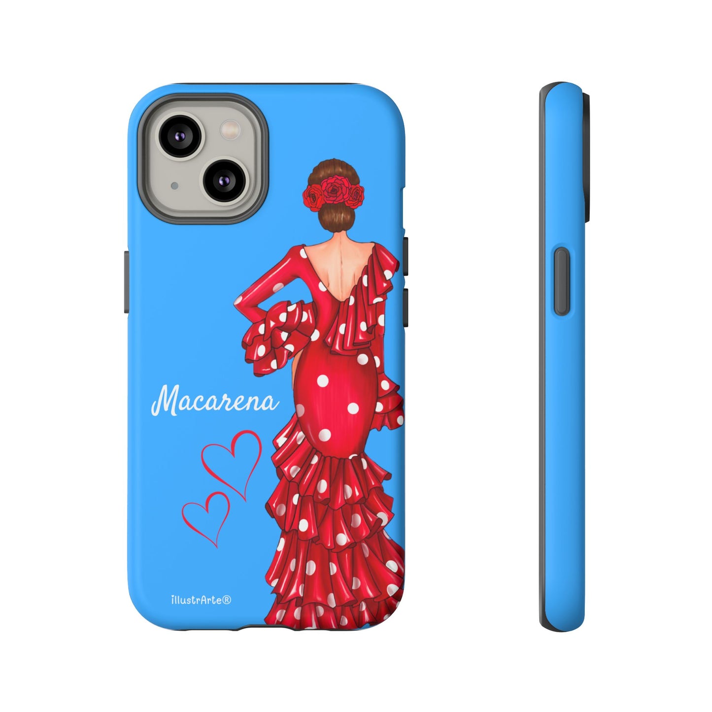 Funda de teléfono personalizada Macarena azul – para iPhone, Samsung, Pixel