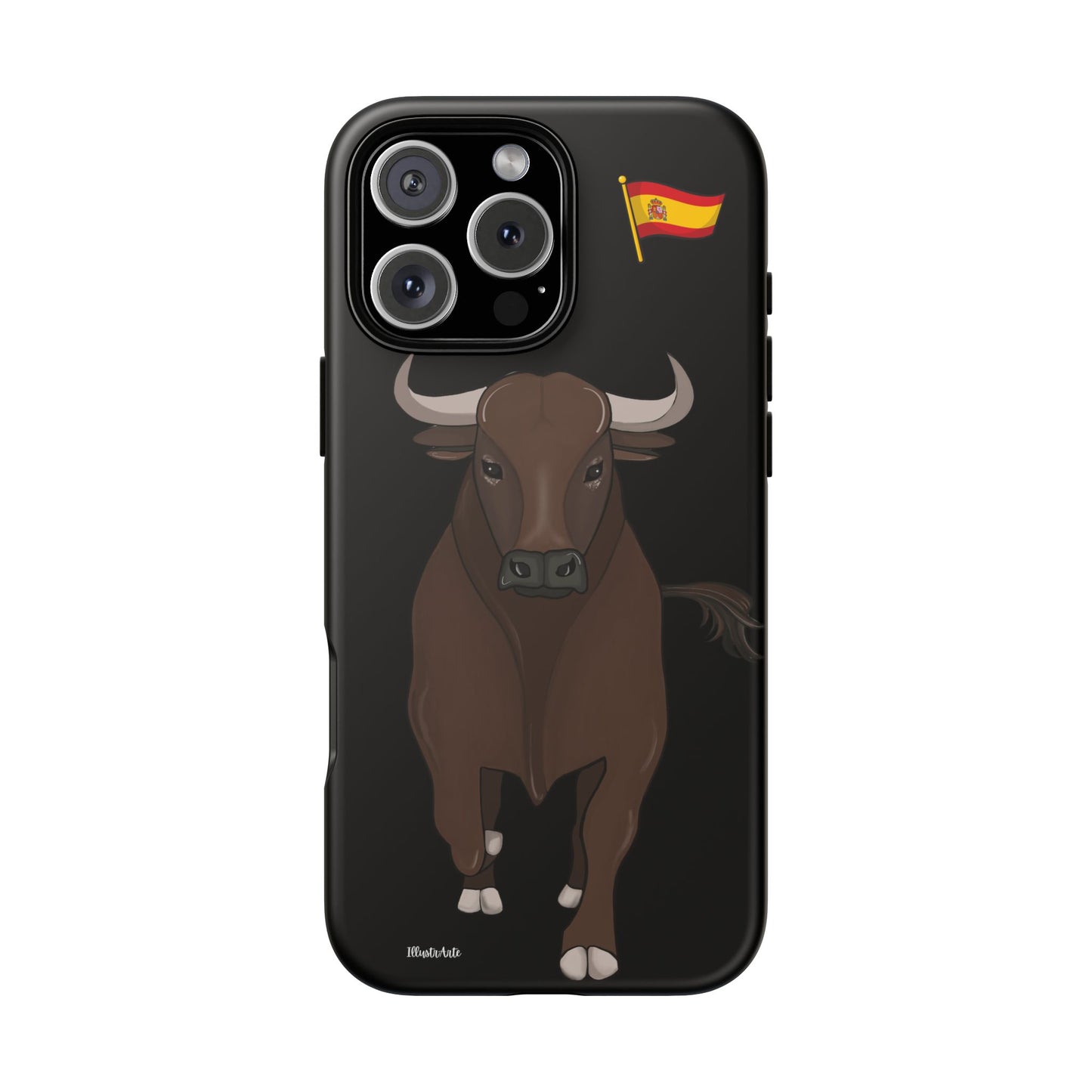 Funda de teléfono modelo toro Manuel resaltando su atractivo en relaciones sociales.