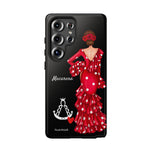 Personalised phone case flamenco dancer Macarena, with a little Virgin Mary for Samsung Galaxy S25 Ultra, gloss finish – illustrArte