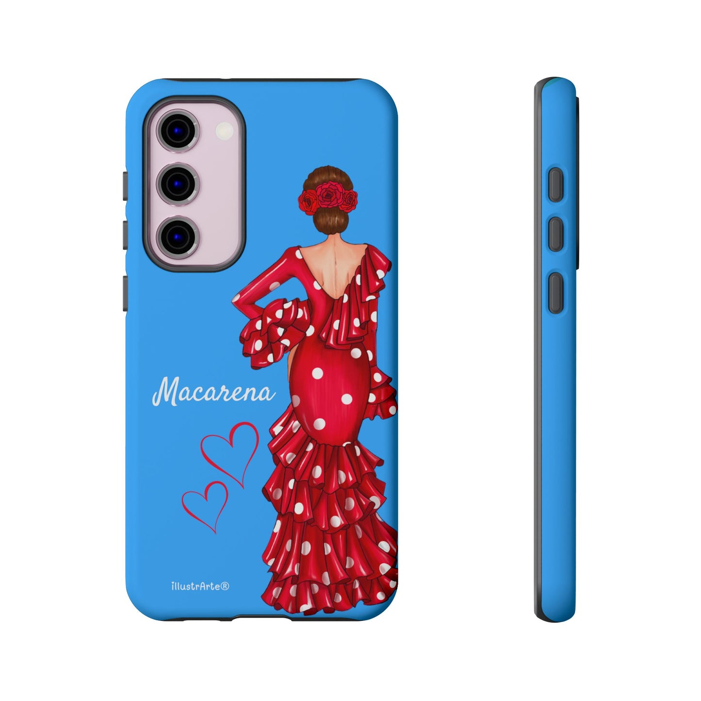 Funda de teléfono personalizada Macarena azul – para iPhone, Samsung, Pixel