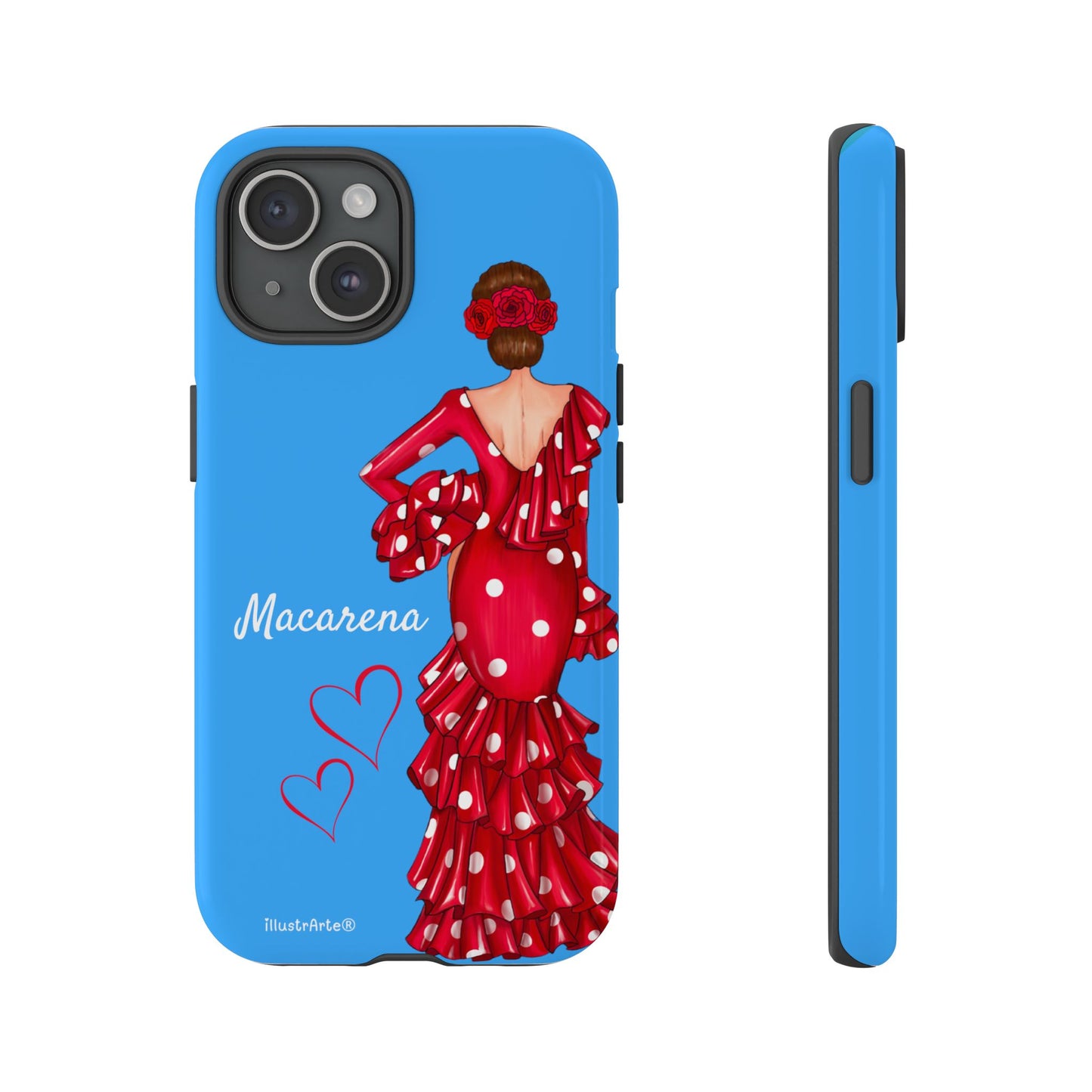 Funda de teléfono personalizada Macarena azul – para iPhone, Samsung, Pixel