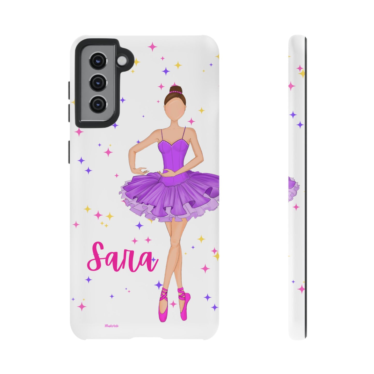 una funda de teléfono con una foto de una bailarina