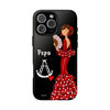 Funda de teléfono personalizable Pepa fondo negro Virgencita – para iPhone, Samsung, Pixel