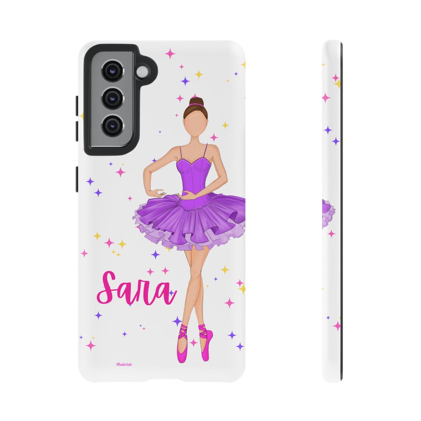 una funda de teléfono con una foto de una bailarina