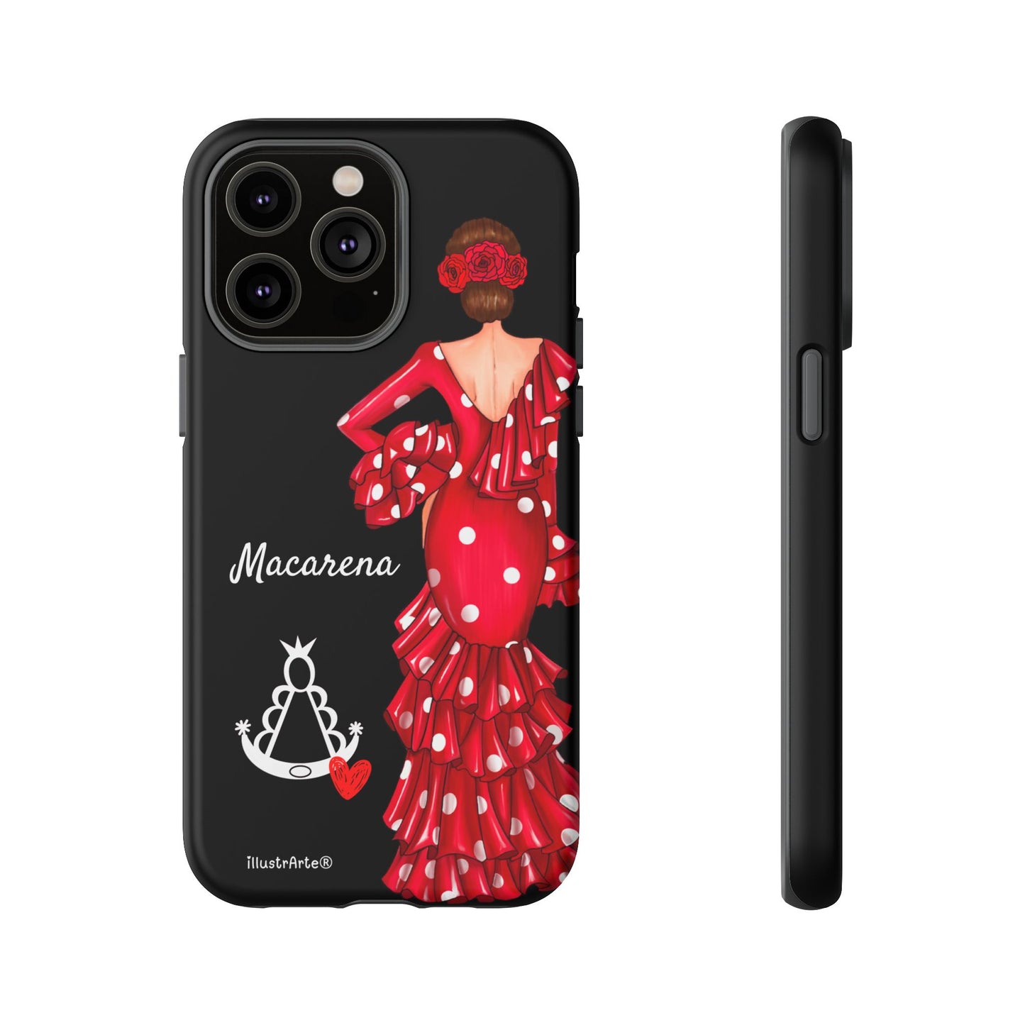 Funda de teléfono personalizada Macarena negro – para iPhone, Samsung, Pixel
