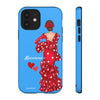 Funda de teléfono personalizable Macarena azul – para iPhone, Samsung, Pixel