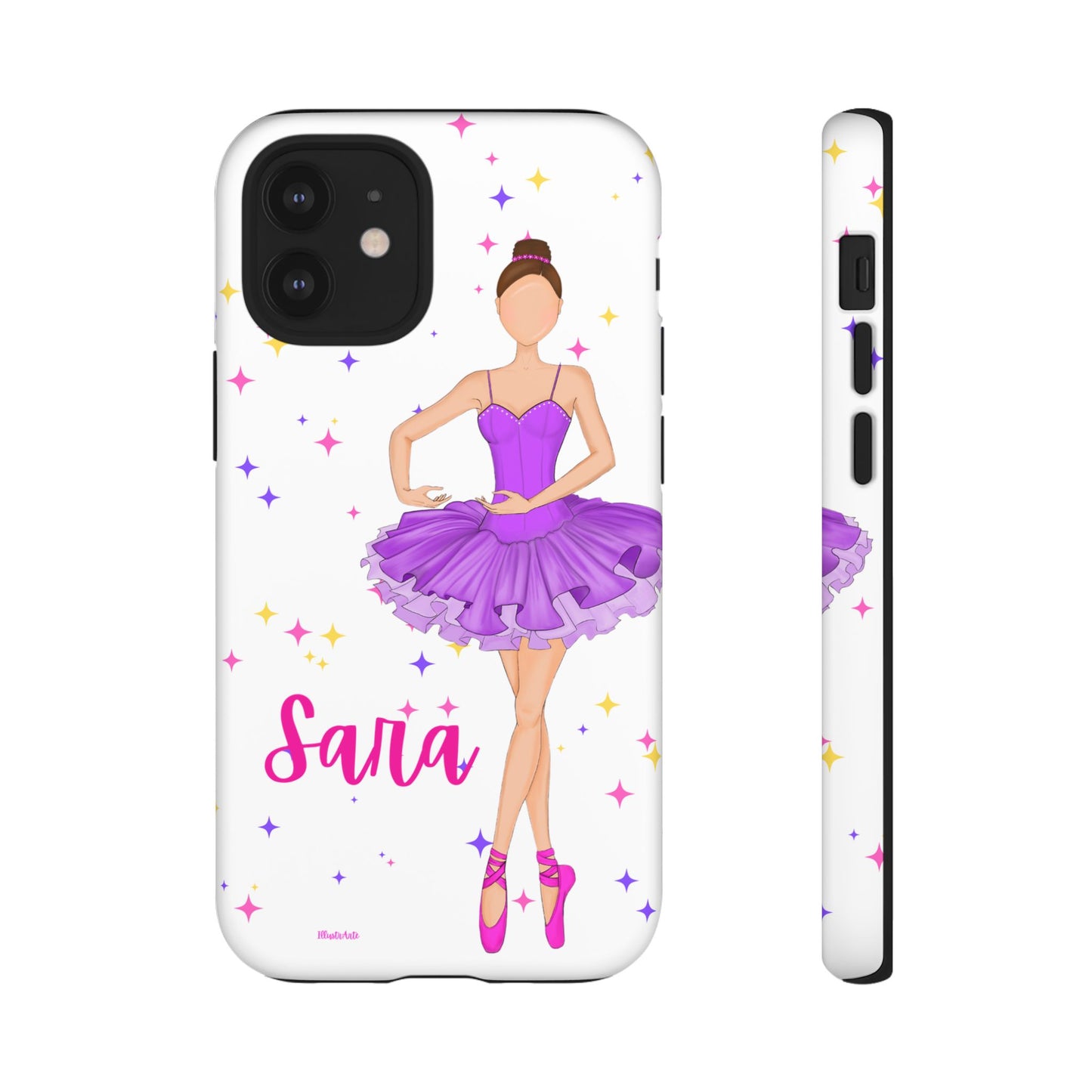 una funda de teléfono con una foto de una bailarina