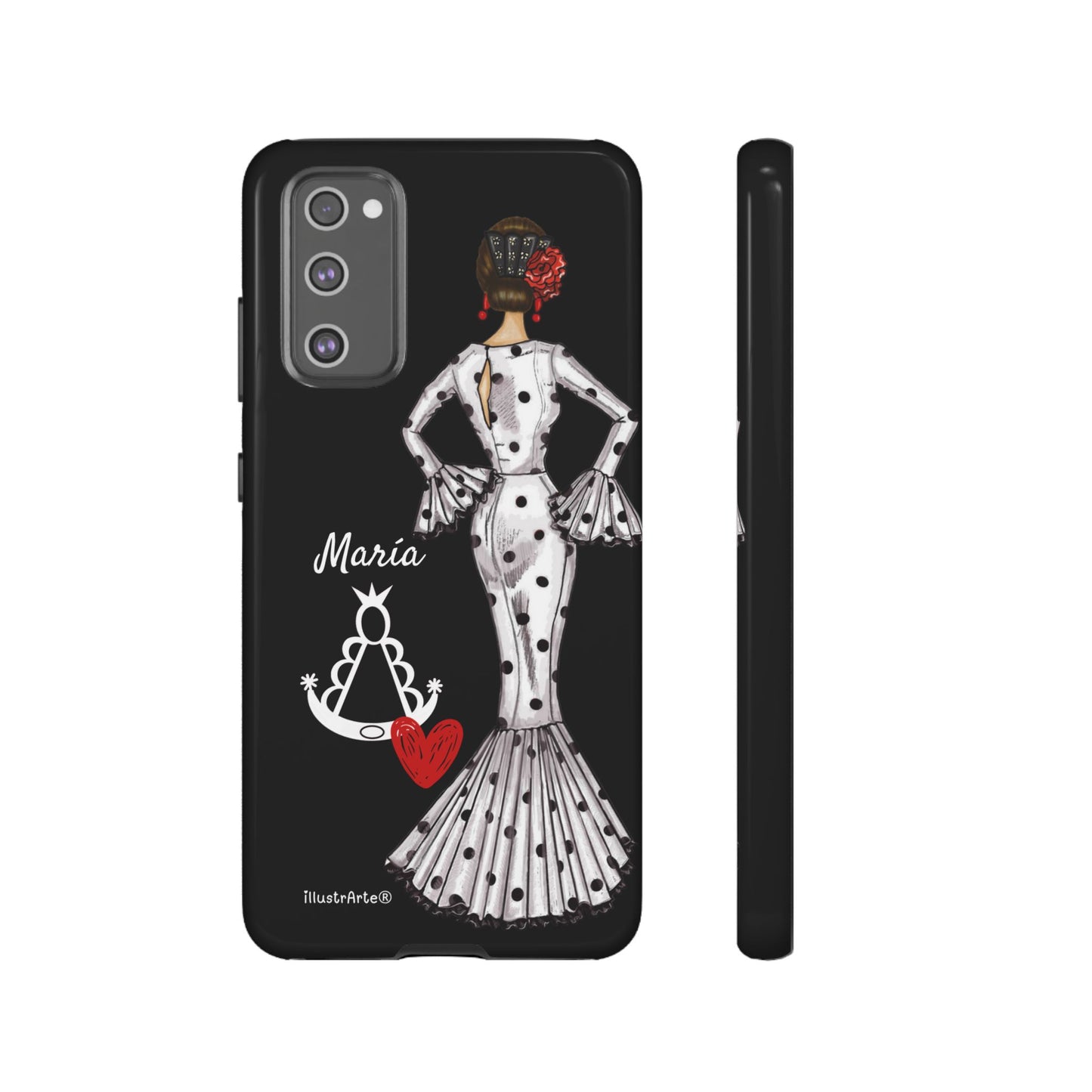 Funda de teléfono personalizable María blanco Virgen del Rocío – para iPhone, Samsung, Pixel