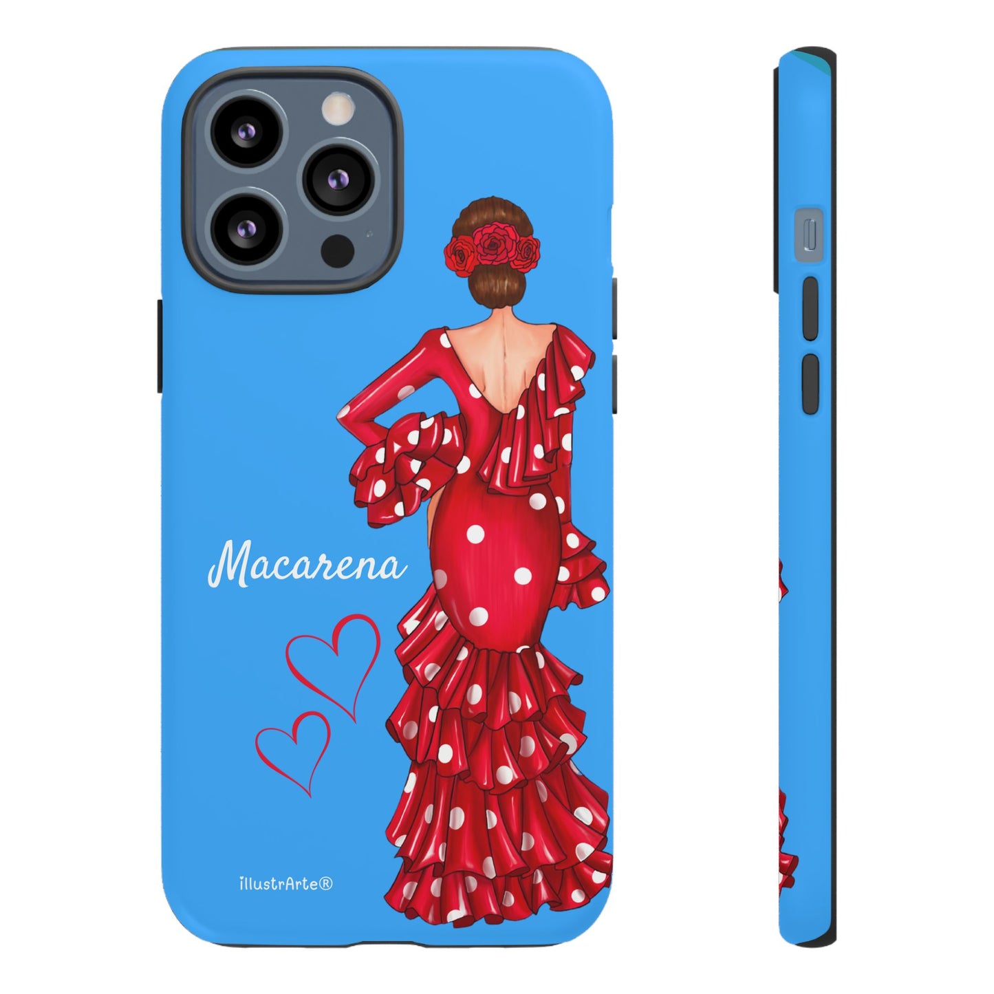 Funda de teléfono personalizada Macarena azul – para iPhone, Samsung, Pixel