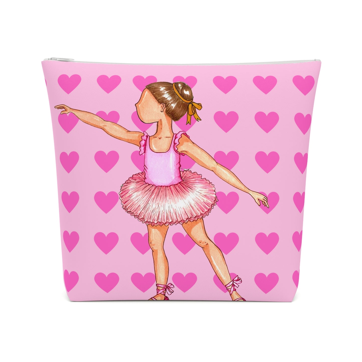 a pink bag with a little girl in a pink tutu