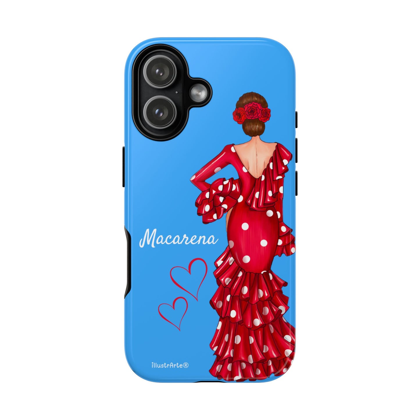 Funda de teléfono personalizada Macarena azul – para iPhone, Samsung, Pixel