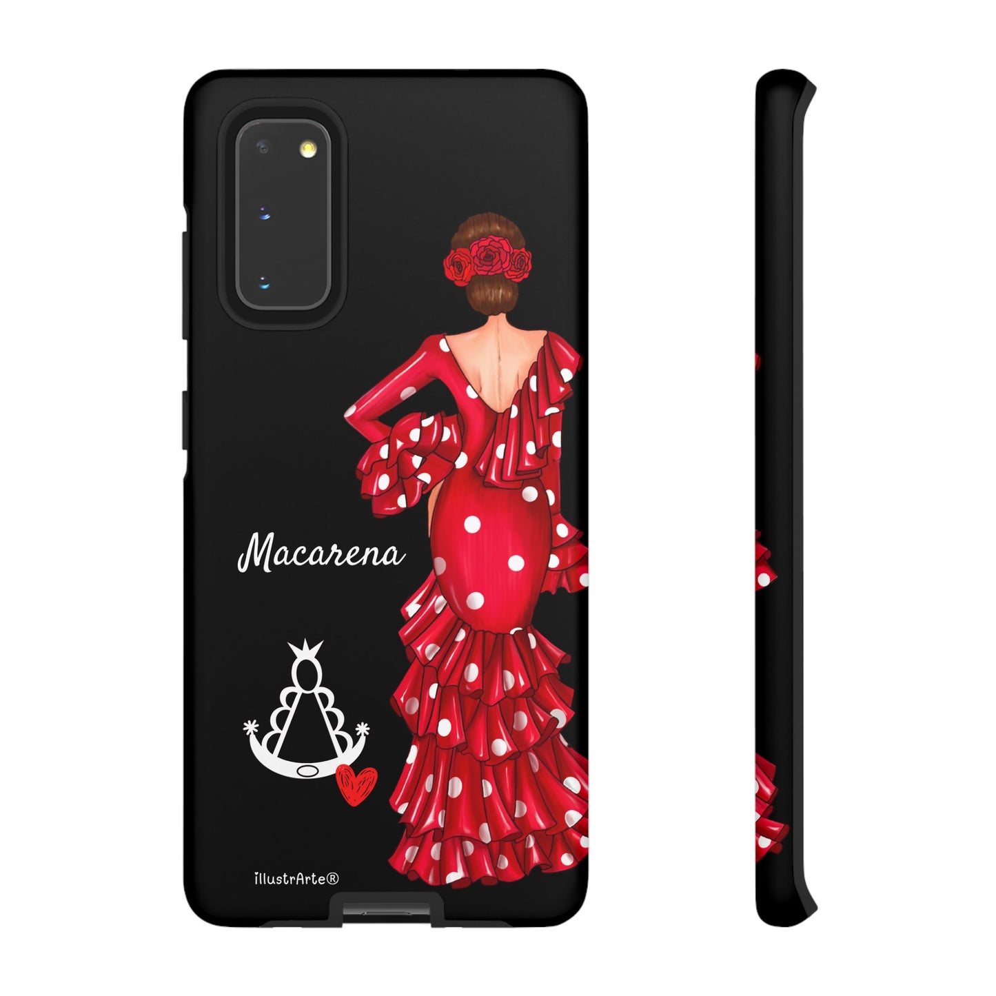 Funda de teléfono personalizada Macarena negro – para iPhone, Samsung, Pixel