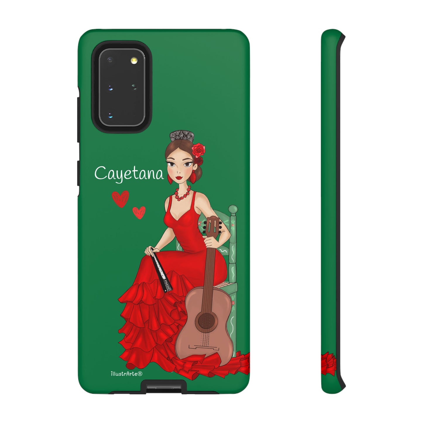 Cayetana personalized phone case with green background – for iPhone, Samsung, Pixel