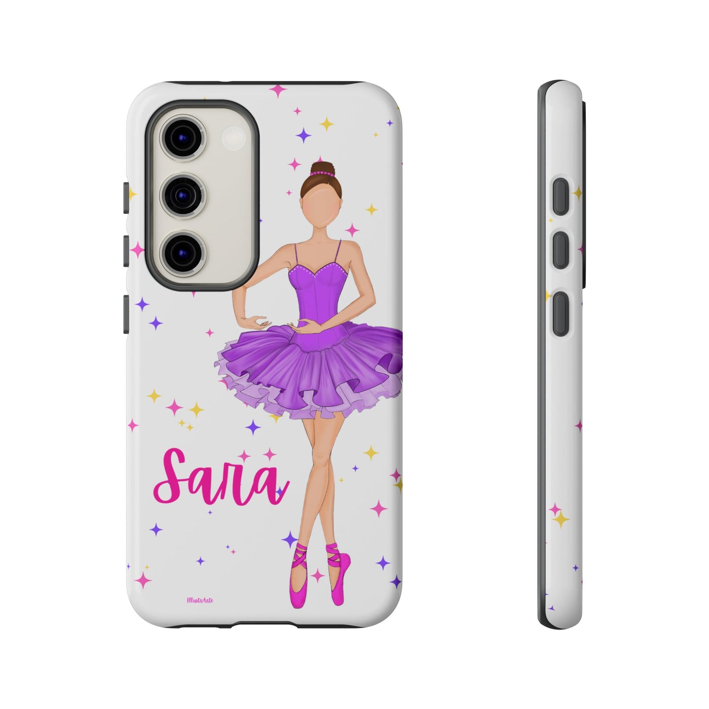 una funda de teléfono con una foto de una bailarina