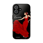 Personalised phone case flamenco dancer Candela for iPhone 16, gloss finish – illustrArte