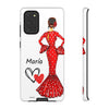 Funda de teléfono personalizada María vestido rojo – iPhone, Samsung, Pixel