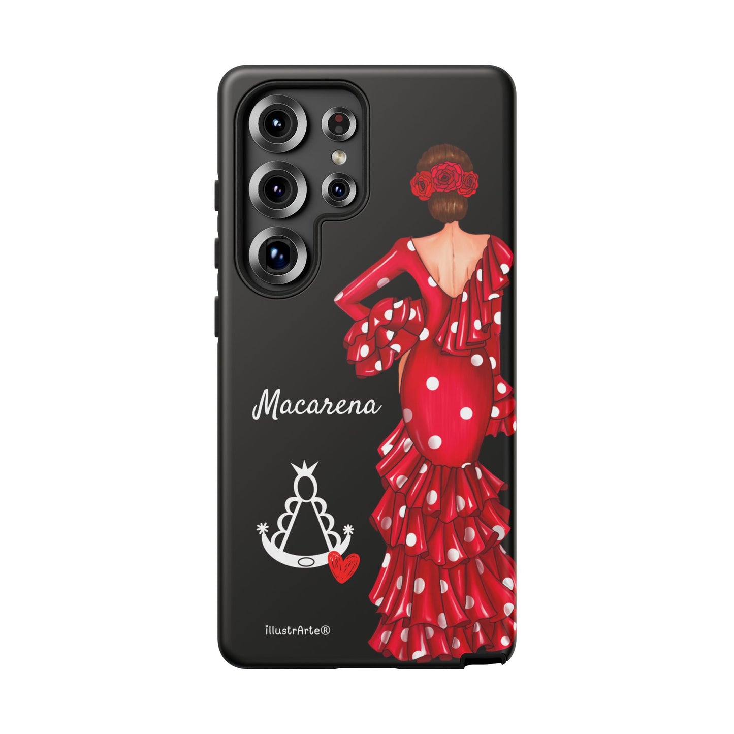 Funda de teléfono personalizada Macarena negro – para iPhone, Samsung, Pixel