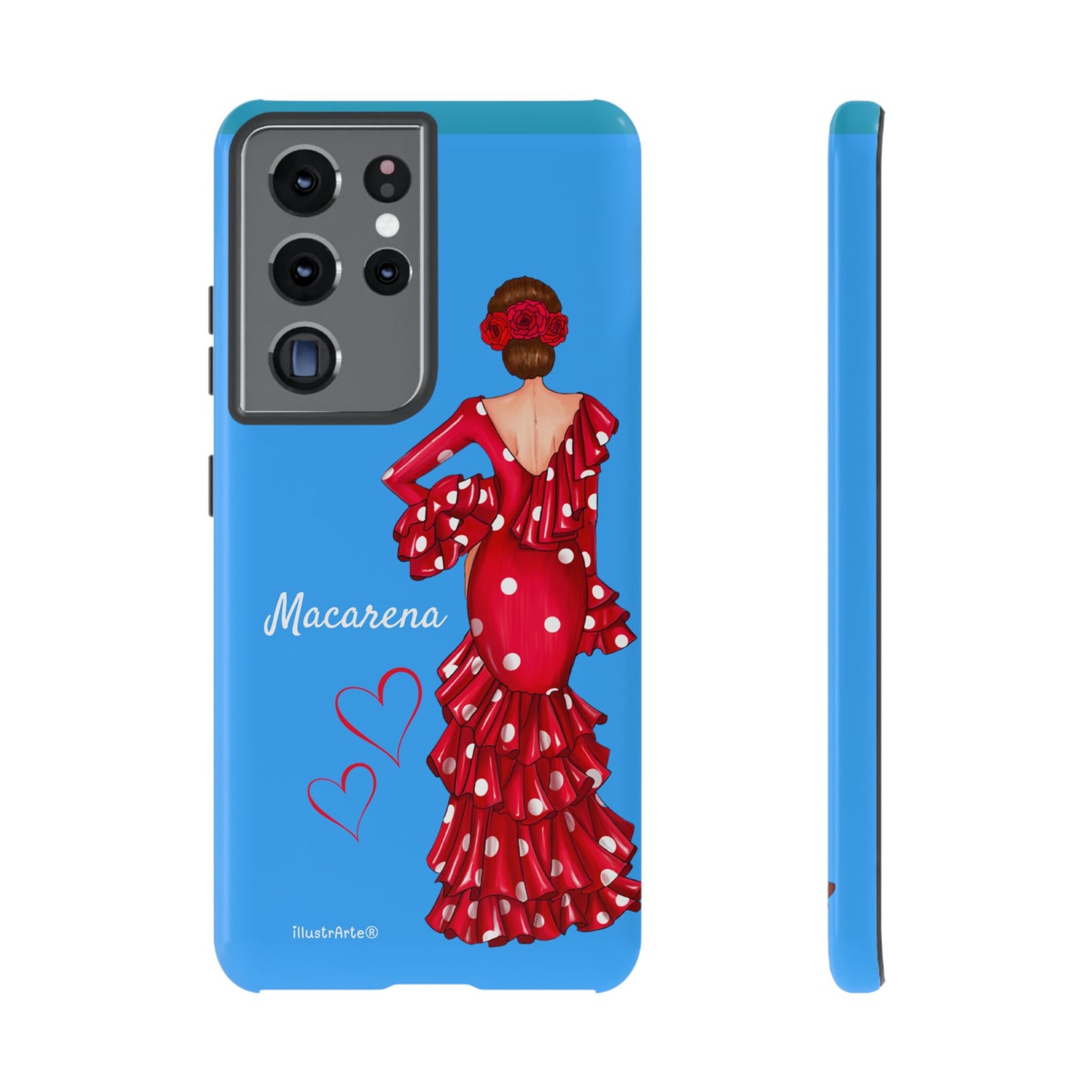 Funda de teléfono personalizada Macarena azul – para iPhone, Samsung, Pixel