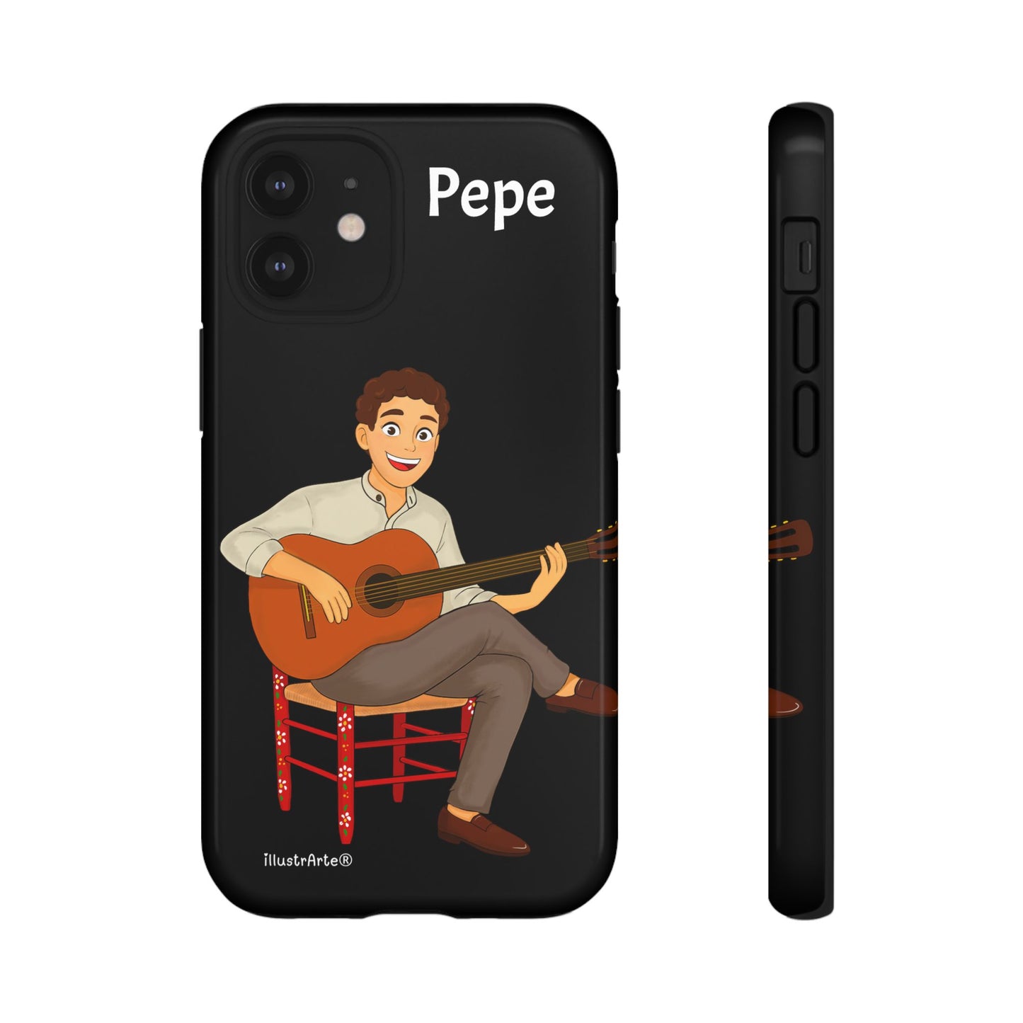 Funda de teléfono personalizada Pepe guitarrista – para iPhone, Samsung, Pixel