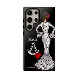 Personalised phone case flamenco dancer María Blanco, with the Virgen del Rocío for Samsung Galaxy S24 Ultra, gloss finish – illustrArte