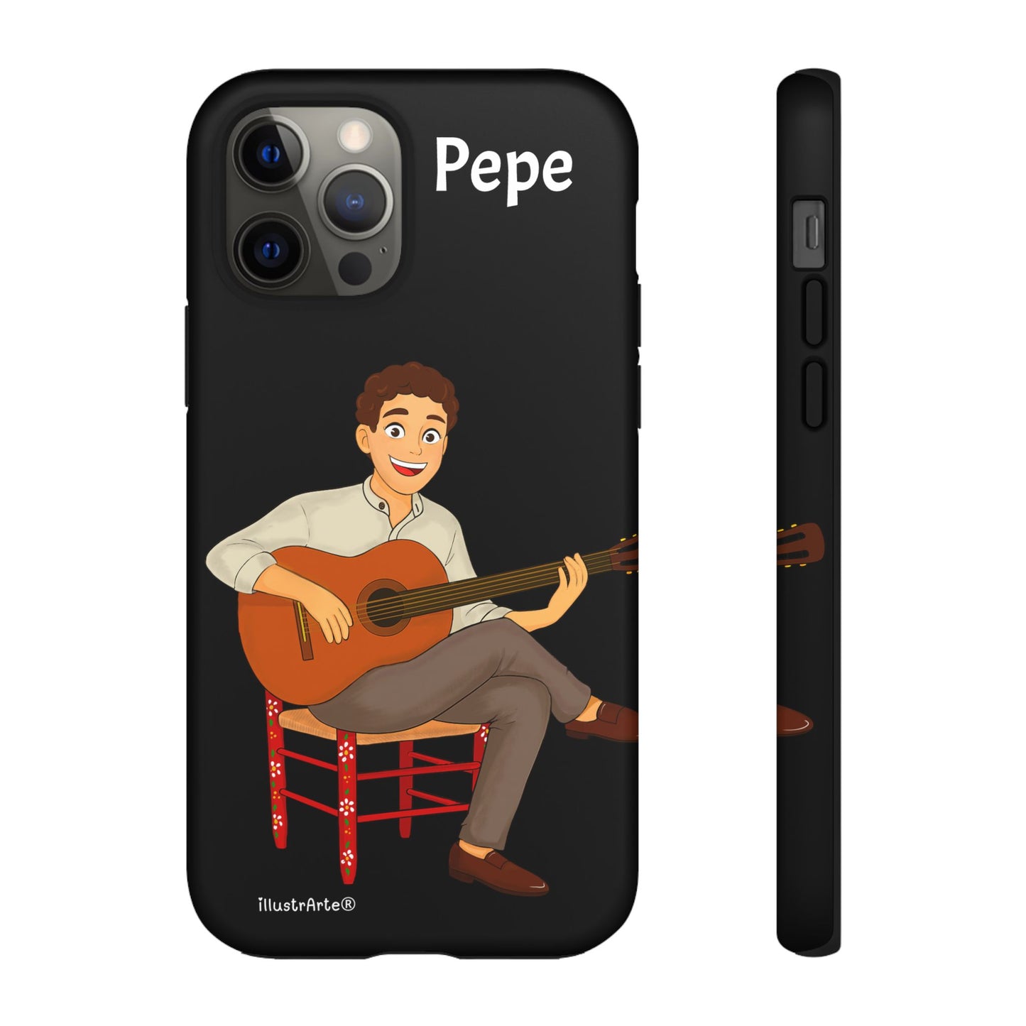 Funda de teléfono personalizada Pepe guitarrista – para iPhone, Samsung, Pixel