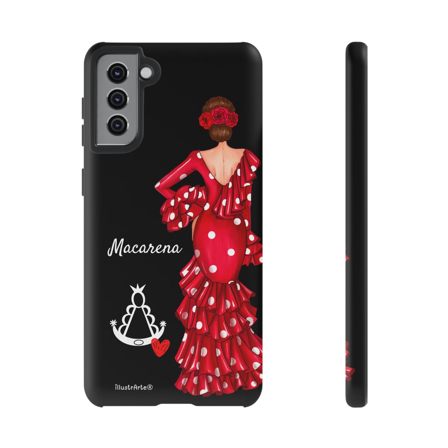 Funda de teléfono personalizada Macarena negro – para iPhone, Samsung, Pixel