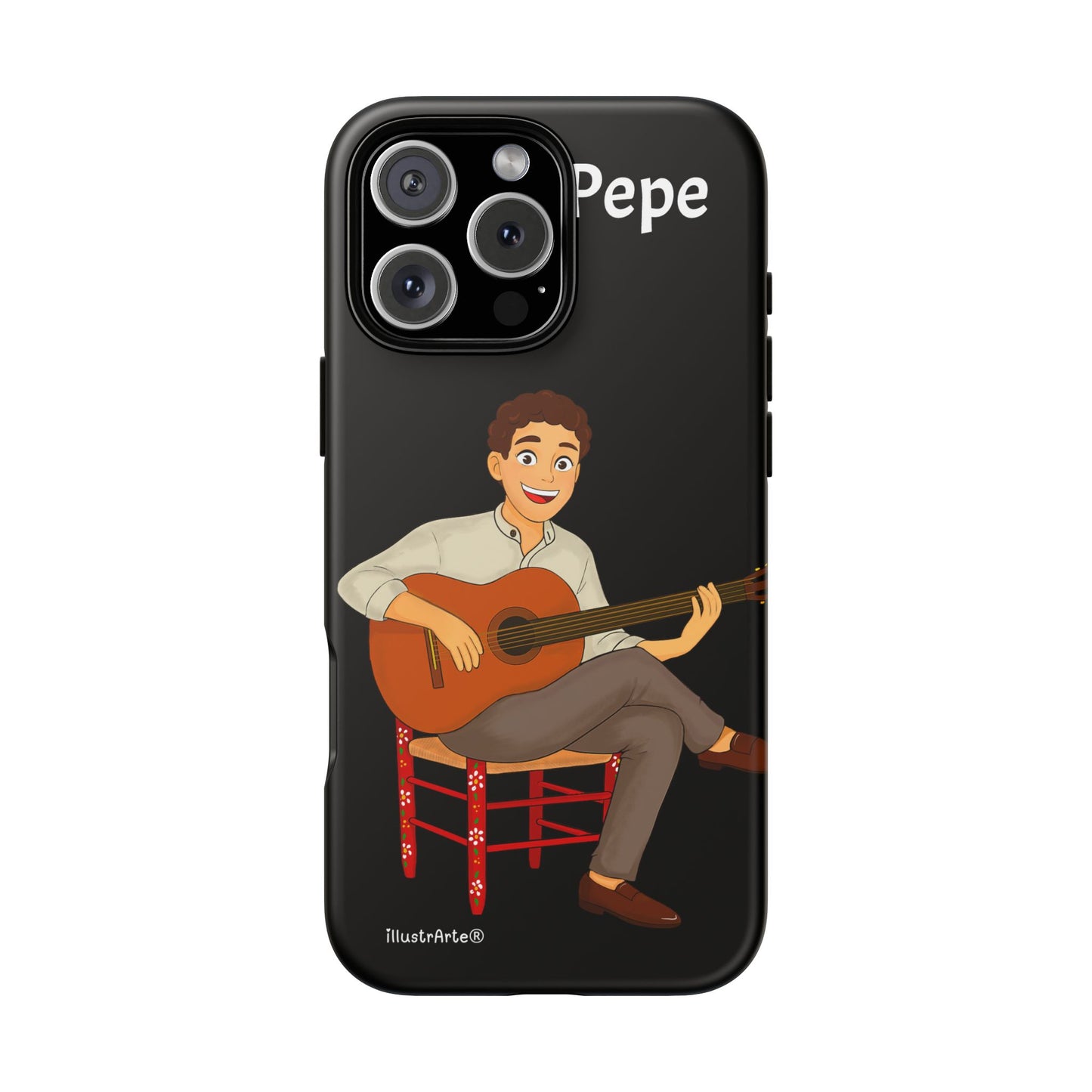 Funda de teléfono personalizada Pepe guitarrista – para iPhone, Samsung, Pixel