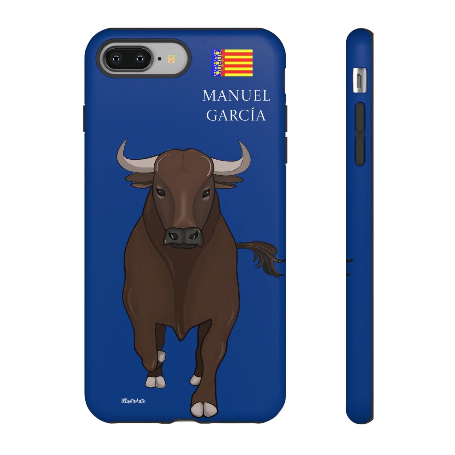 una funda de teléfono con una imagen de un toro