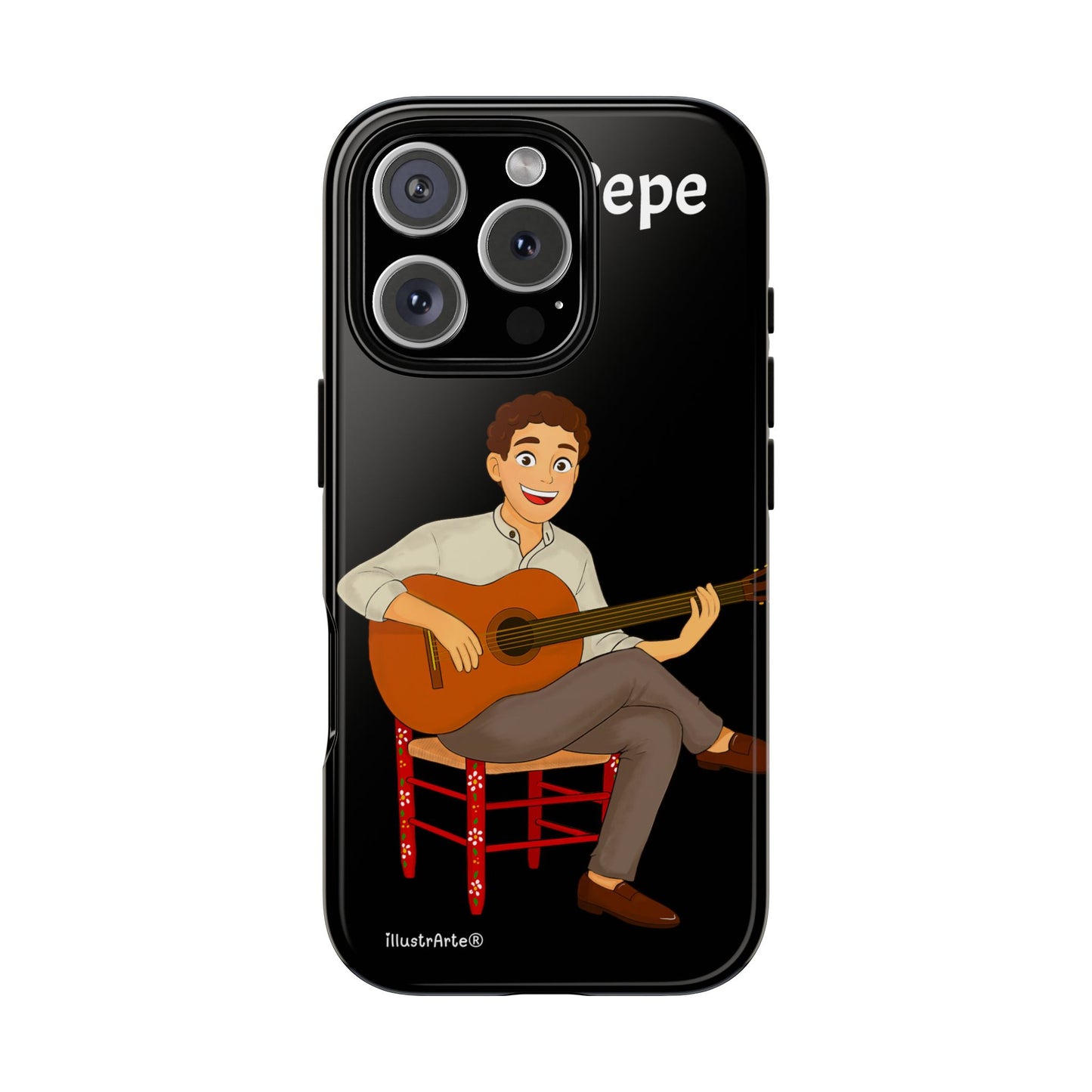 Funda de teléfono personalizada Pepe guitarrista – para iPhone, Samsung, Pixel