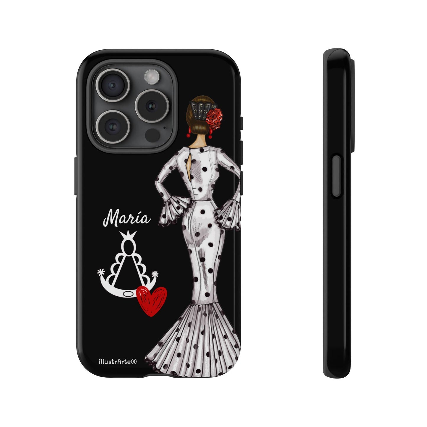 Funda de teléfono personalizable María blanco Virgen del Rocío – para iPhone, Samsung, Pixel