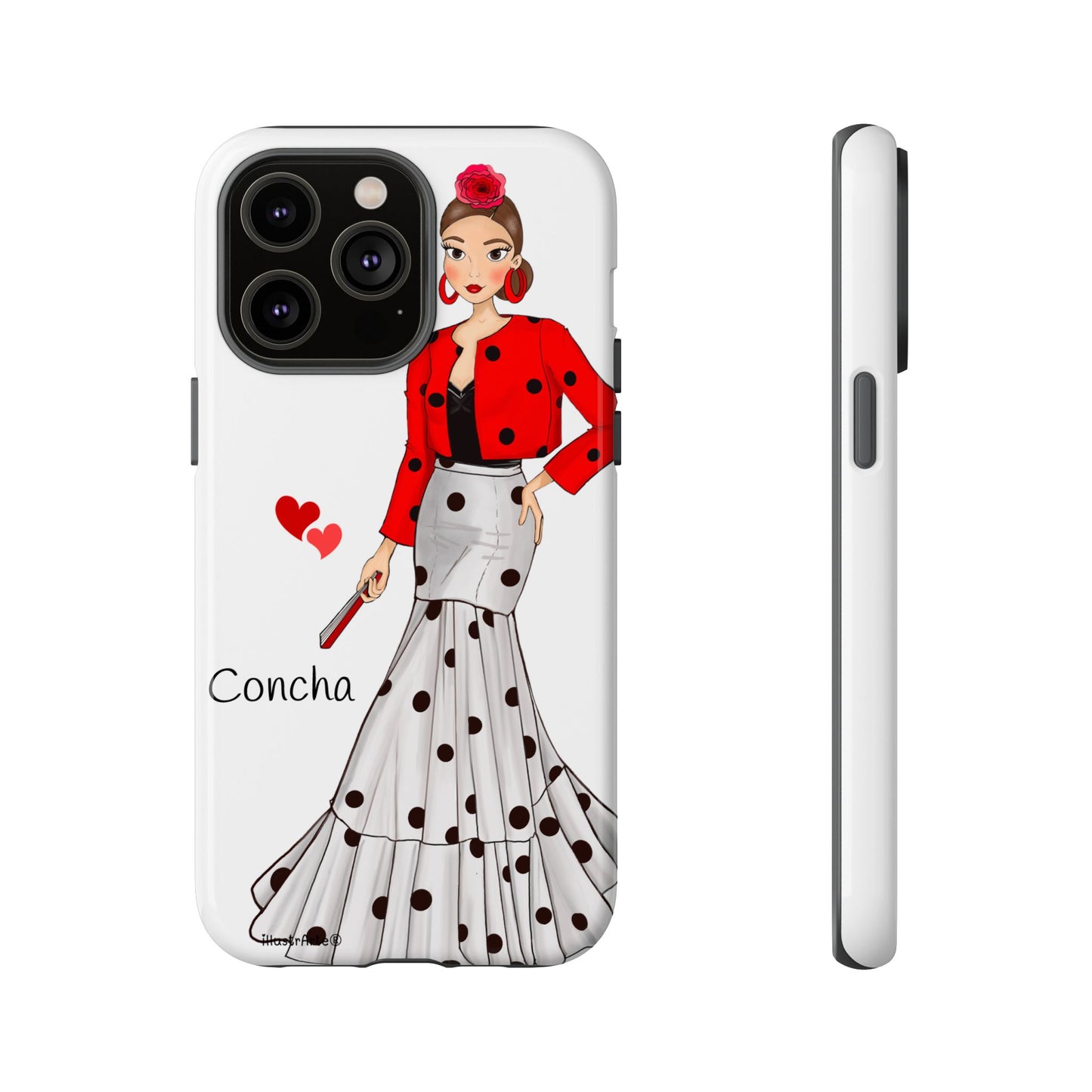 Elegante funda de teléfono personalizable modelo Conchita con diseño atractivo, ideal para destacar tu estilo.