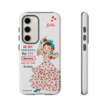 Personalised phone case flamenco dancer Lolita, with quote for Samsung Galaxy S23, gloss finish – illustrArte