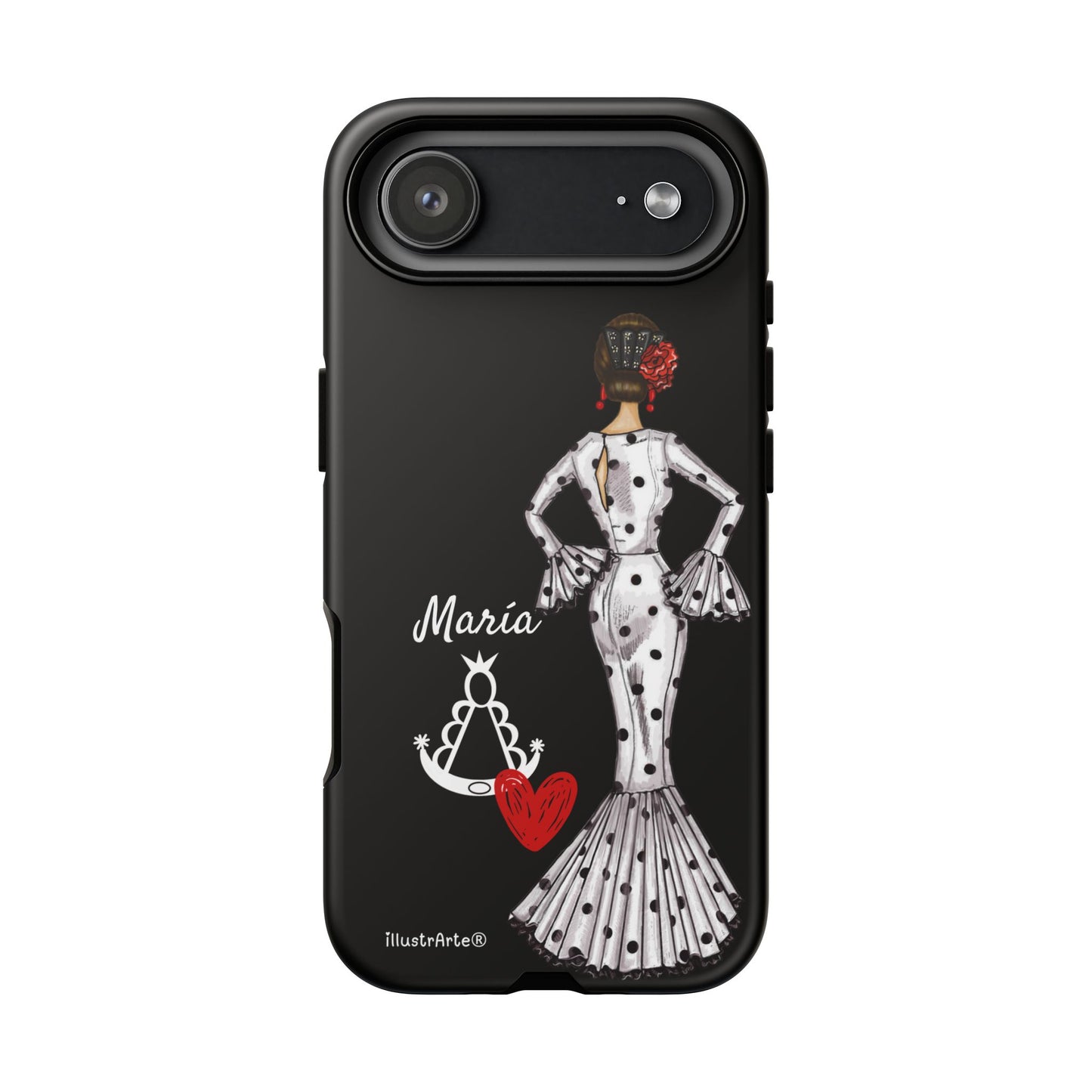 Funda de teléfono personalizable María blanco Virgen del Rocío – para iPhone, Samsung, Pixel