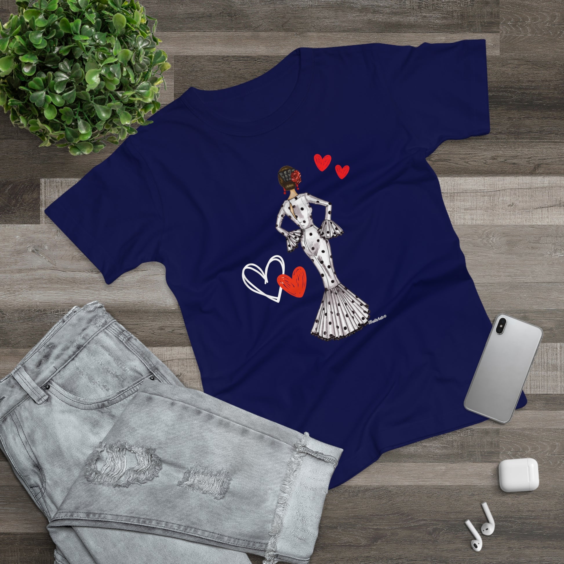 a t - shirt with a picture of a woman dancing