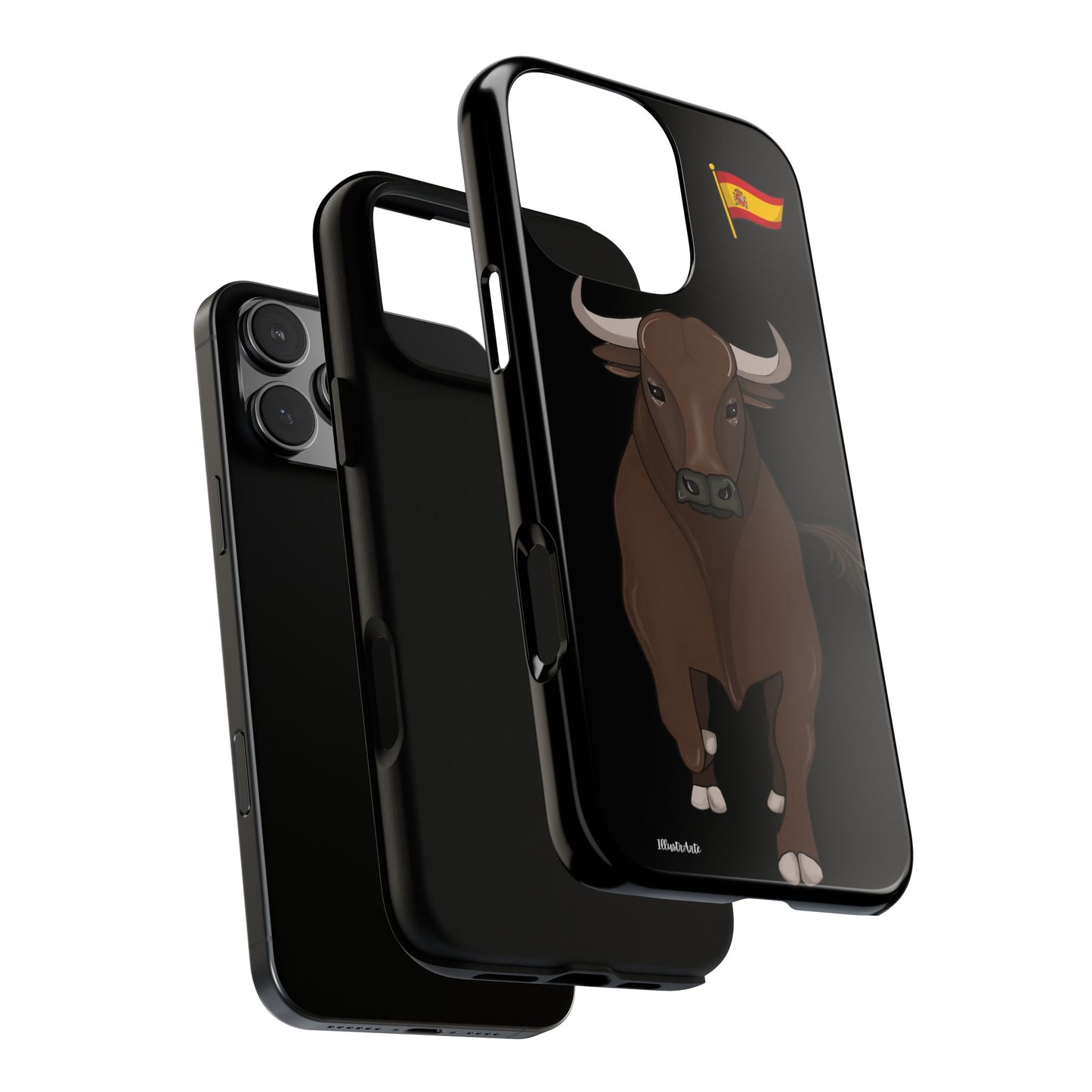 Funda de teléfono personalizable con nombre/bandera/Virgen - Modelo toro Manuel Para iPhone, Samsung Y Google Pixel