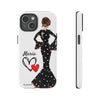 Funda de teléfono personalizada María vestido negro – para iPhone, Samsung, Pixel